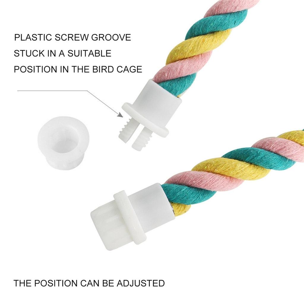 Bird Hemp Rope Swing, Bird Cage Stand Pole Accessories, Grinding Standing Climbing For Parrot, Parakeet, Budgies, Lovebirds