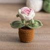Вязаная крючком корзина с подсолнухами, ручная вязка, имитация подсолнуха, украшения в горшках, праздничные подарки