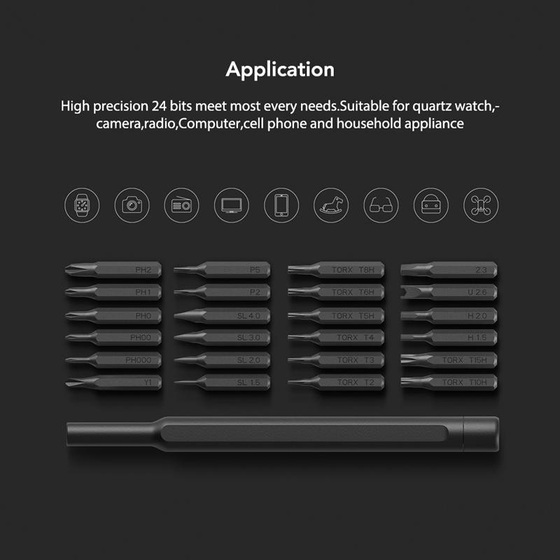 Xiaomi Отвертка Mijia для ежедневного использования, набор прецизионных отверток 24 в 1, магнитные биты 60HRC, домашний комплект, инструменты для ремонта, набор отверток «сделай сам»