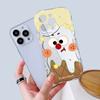 Мультяшный узор, кремовая текстура, мягкий силиконовый чехол с волнистыми краями, чехол для телефона IPhone Samsung Huawei Honor Xiaomi Redmi OPPO Realme Vivo Infinix
