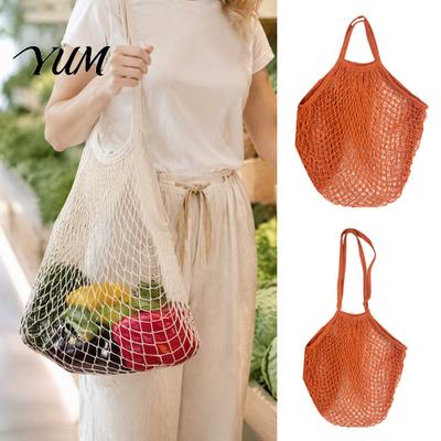 Eco Conscious Market Shopping Bags Cotton Mesh Grocery Bag, Reusable Friendly Foldable String Breathable Kitchen Organizer Pouches Lightweight