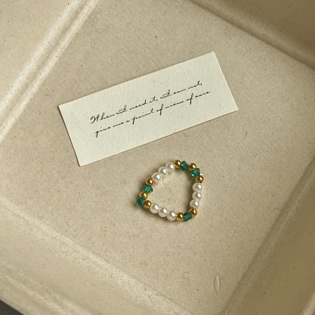 Цветное хрустальное кольцо с бисером, нишевый дизайн, чувство высокого класса, кольцо на палец, темперамент легкой роскоши, универсальные кольца-аксессуары