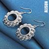 925 Sterling Silver Round Wind Wheel Pendant Perforated Earrings Fashionable Wedding Jewelry