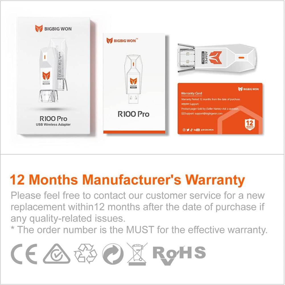 Адаптер беспроводного контроллера Bluetooth BIGBIG WON для Xbox Series X|S/Xbox One X|S/Elite Series 2/PS5/PS4/Switch Адаптеры беспроводной консоли для Windows