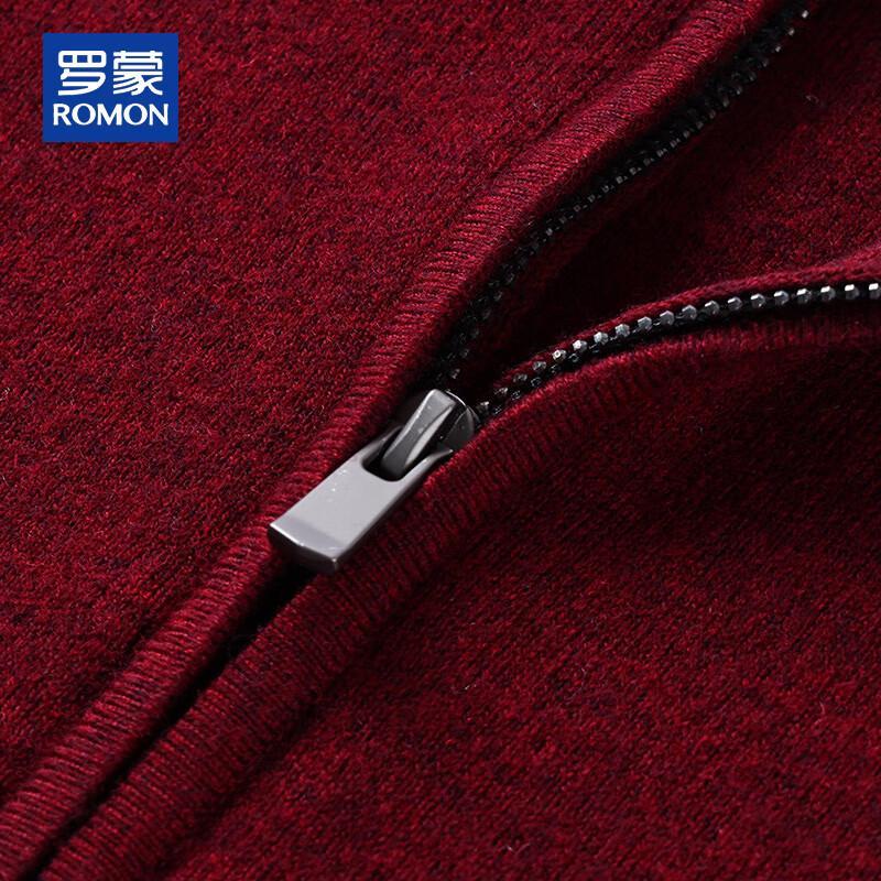 ROMON Мужской свитер из 100% чистой шерсти на молнии до середины груди
