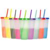 10 шт. Кружки меняющие цвет Пластиковая соломинка Стакан для льда Большая вместимость Стакан для холодных напитков Бутылка для воды Вечеринка Путешествия Кружка для напитков