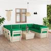 Day and Night - Day and Night 9-piece Pallet Garden Furniture and Fir Wood Cushions