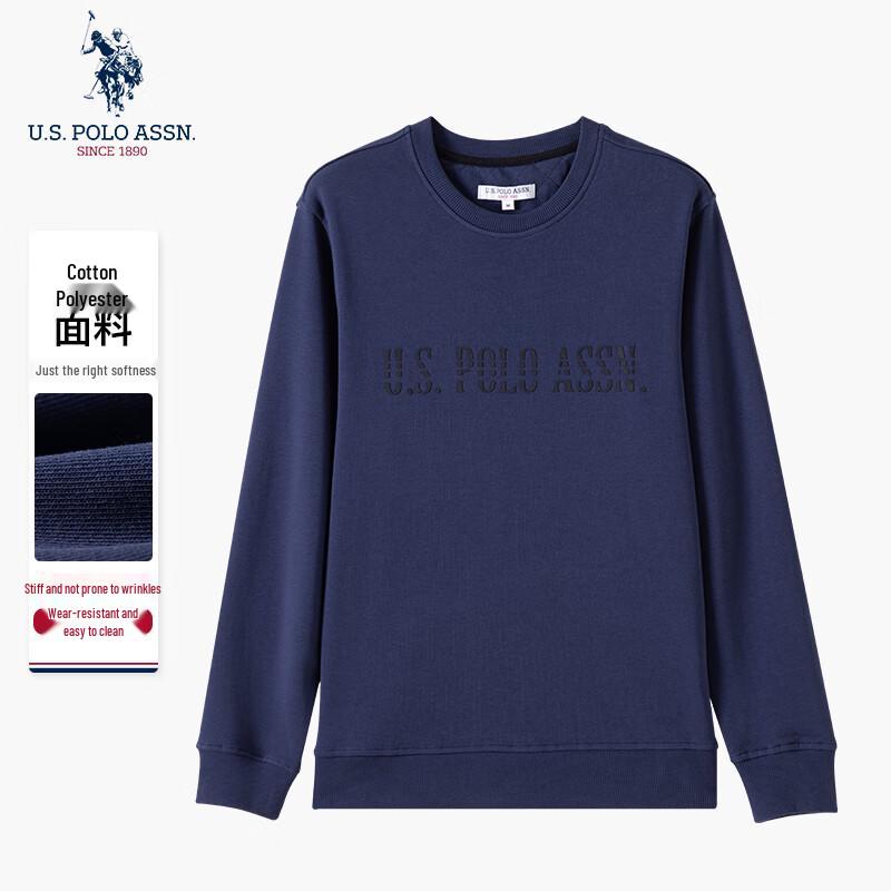 U.S. Polo Assn. Мужская хлопковая толстовка с круглым вырезом и логотипом