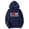2024 I Love My Boyfriend Girlfriend Printed Hoodie Couple Fashion Sports Shirt Harajuku Casual Top