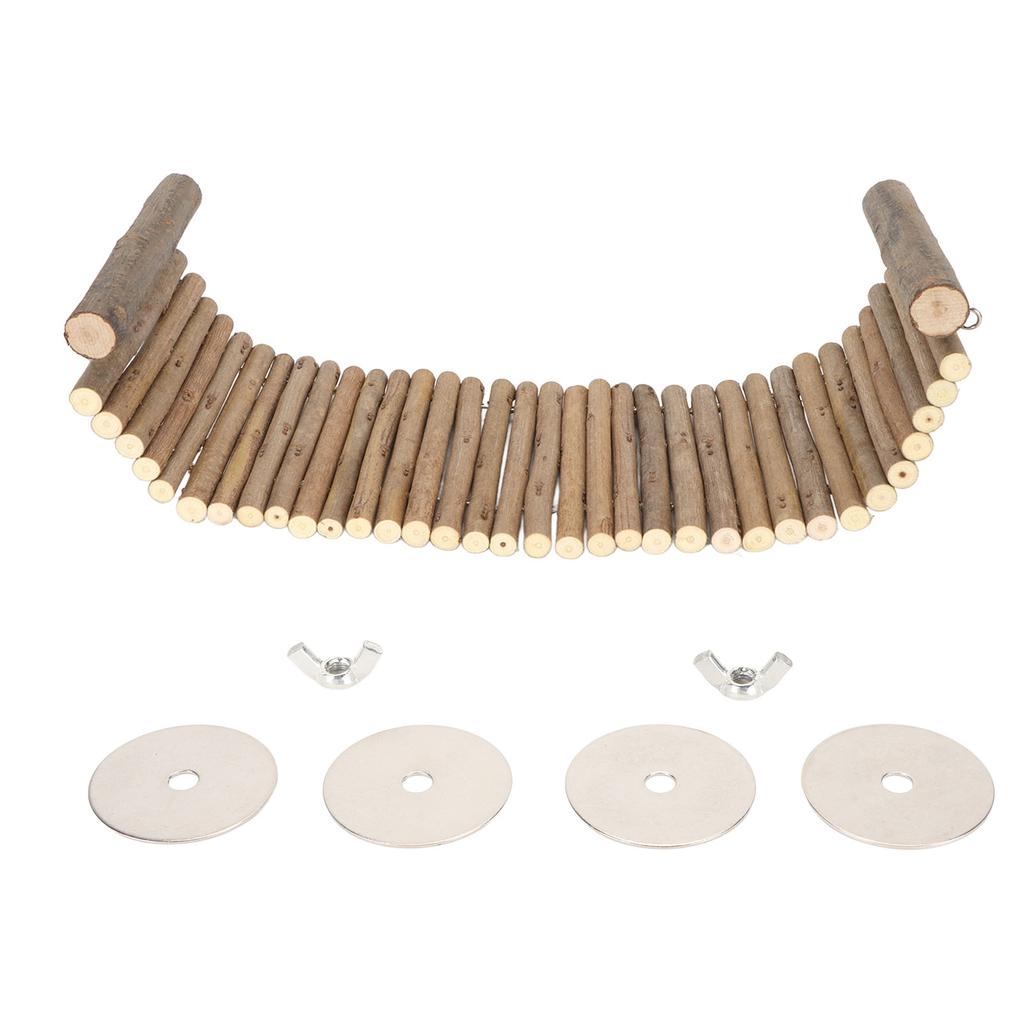 Wooden Ladder Bridge Platform Toy Bendable Interesting Chinchilla Suspension Bridge Hamster Climbing Ladder for Small Animal