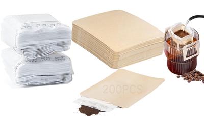 Фильтры-дрипперы Niesporek, Кофейные фильтры на 1-2 чашки, 100 штук, Включают 100 крафтовых кофейных пакетов, Фильтровальная бумага для кофе, Легко носить с собой, Идеально для
