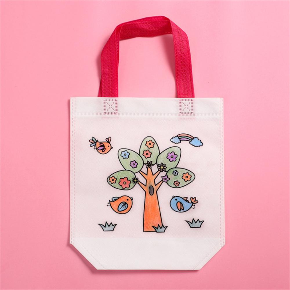 Сумка для граффити своими руками с маркером для раскрашивания, карнавальные сумки с изображением животных для вечеринок, детские эко-многоразовые мини-сумки из нетканого материала