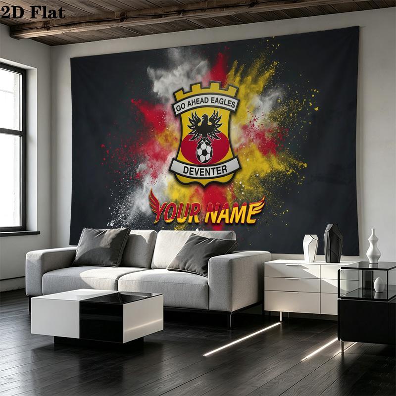 Custom Name Go Ahead Eagles Printed Tapestry – Wall Hanging for Bedrooms, Dorms, and Home Decor