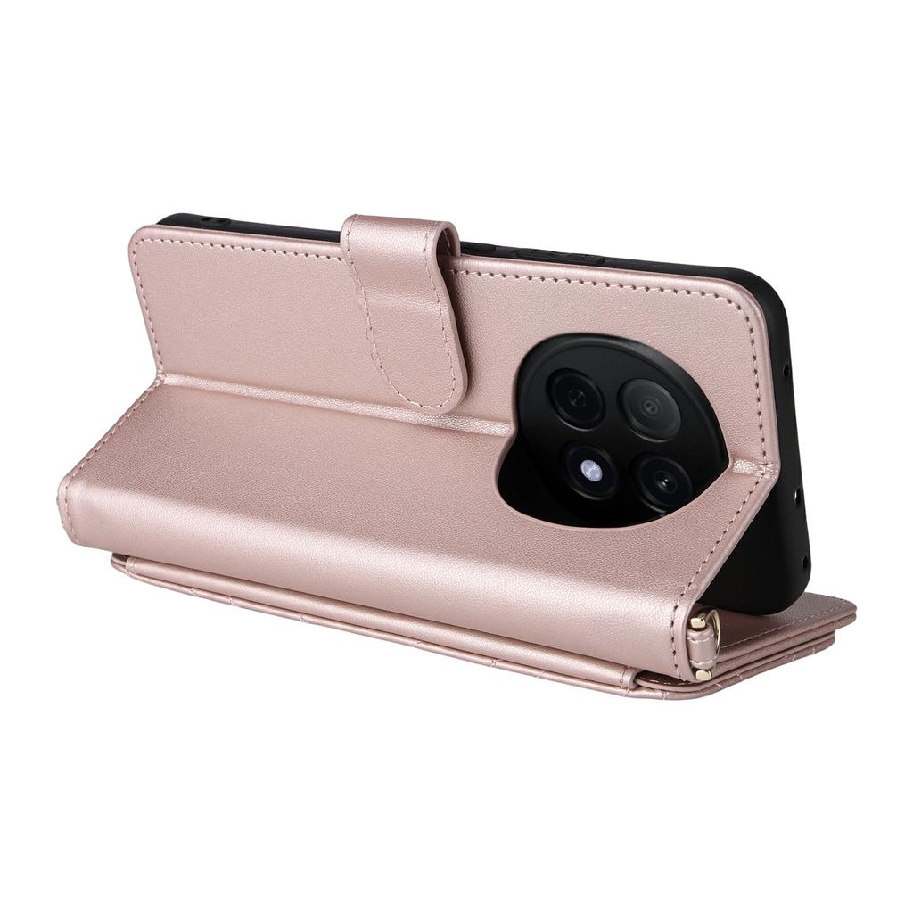 Для Oppo F29 Pro 5G (Глобальный)/A5 Pro 5G (Китай) Чехол-кошелек с плечевым/кистевым ремешком Кожаный чехол для телефона Подставка