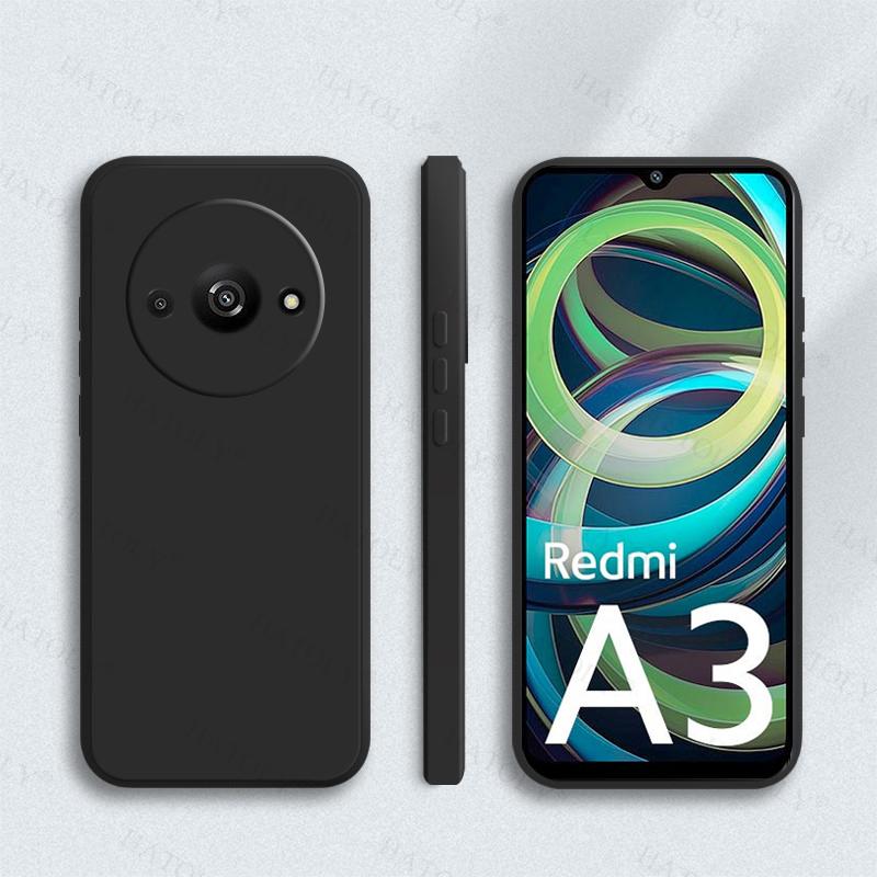 Чехол-накладка для Xiaomi Redmi A3 Для Redmi A3 A 3 Мягкий Оригинальный Жидкий Силикон Конфетный Цвет Задняя Крышка Для Чехла Redmi A3 6,71 дюйма