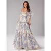 Off-the-shoulder Women's Fashion Organza Fairy Long Style Evening Dress