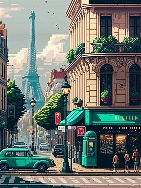 Diy Алмазная картина Мозаика Дом Улица Полный квадрат Круглая вышивка Мозаика Пейзаж Домашний декор