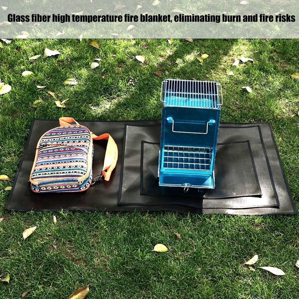 Grey Flame Retardant Rug Filleted Corner Camping Protection Rug Picnic Fire Blanket  Camping Use