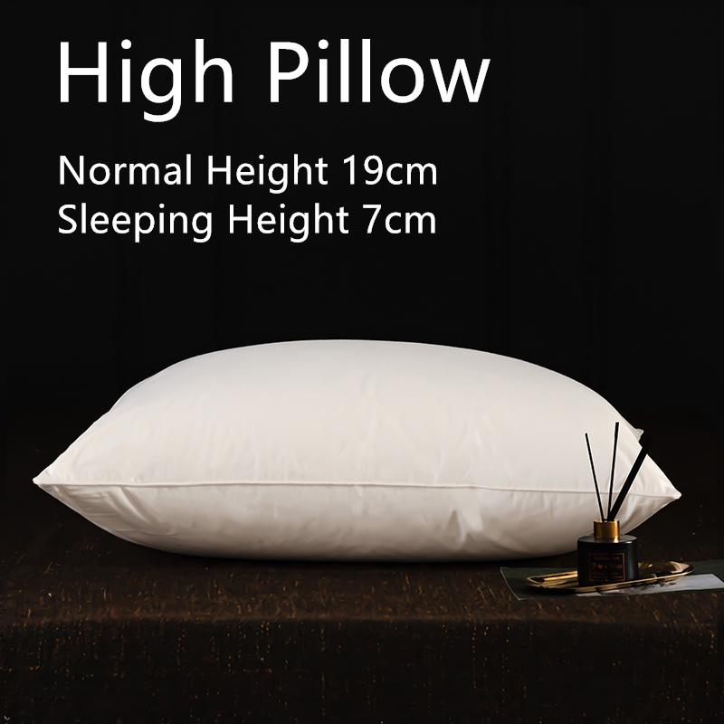 1шт гусиное перо и пух белые подушки вставки кровать сон 5 звезд отель коллекция подушки медленно отскакивают с 100% хлопковым чехлом