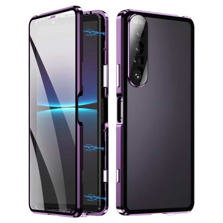 Для Sony Xperia 1 IV HD Магнитный Металлический Закаленный Стеклянный Чехол для Телефона