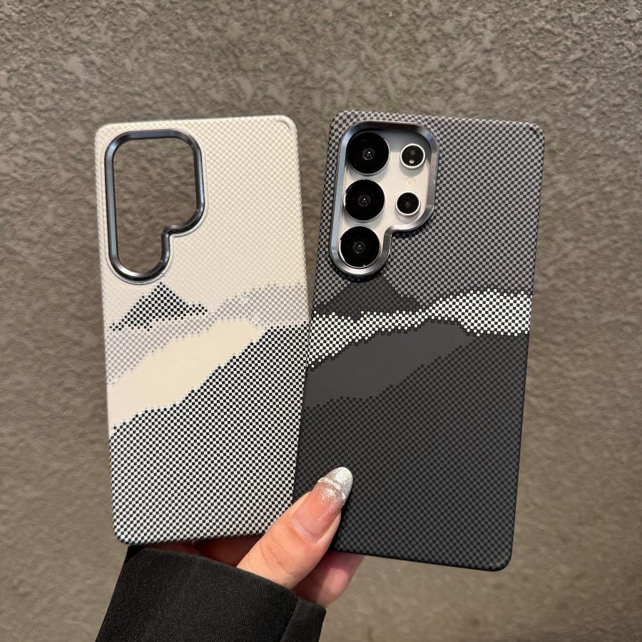 Стильный цветной магнитный чехол из кевлара и углеволокна для Samsung Galaxy S25 S24 Ultra S23 Plus, защитный чехол из твердого пластика, противоударный