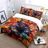 Colorful leaves and flowers. Bedding sets Duvet cover sets Duvet covers Pillowcases(1 * Duvet Cover 2 * Pillowcases without duvet insert)
