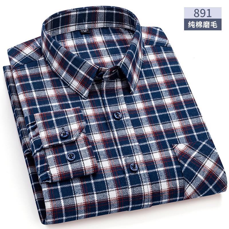 Свободная мужская клетчатая рубашка S~6XL, с длинным рукавом, на осень-весну, мягкая, стандартного кроя, 100% хлопок, байковая, повседневная одежда для мужчин