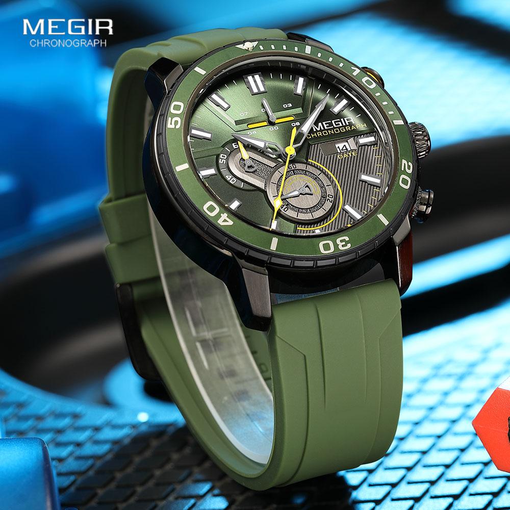 Силиконовый ремешок хронограф спортивные часы для мужчин модные водонепроницаемые наручные часы со светящимися стрелками автоматическая дата 24 часа