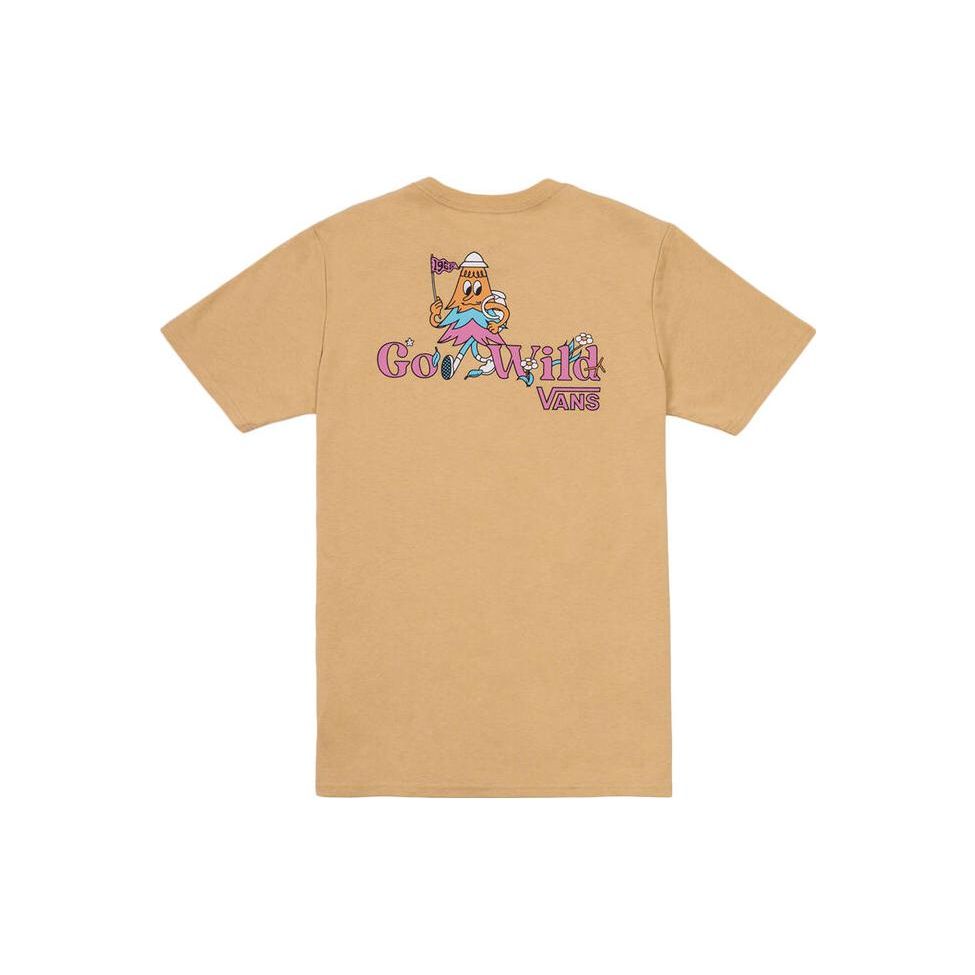 Vans Однотонная футболка с короткими рукавами и логотипом на груди, женские топы, коричневые VN0008YRYUU