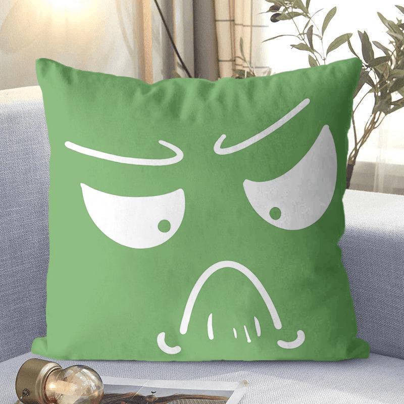 Cartoon Funny Expression Patterns Printing Pillow Cover Short Plush Suitable Living Rooms Bedrooms Sofas Throw Cushion Cover