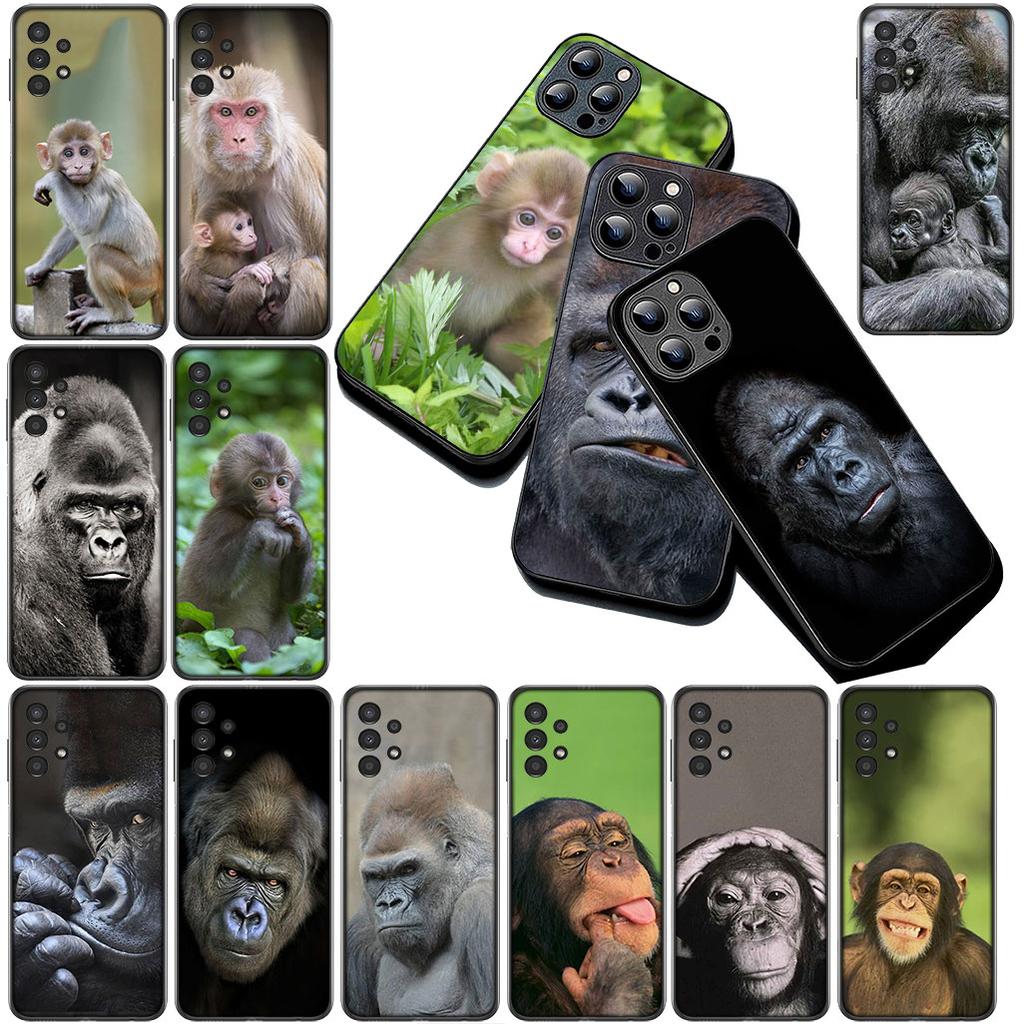 Cover for Samsung Galaxy S20 S22 S21 FE Ultra Plus A07 A17 A15 A16 A25 A57 A37 Casing Phone Case Animal Monkey Gorilla Ape Baby
