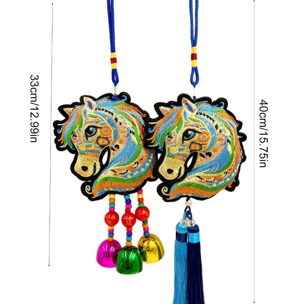 Chinese Spring Festival Bell Pendant with Tassel Car Hanging Ornaments National Wind Style