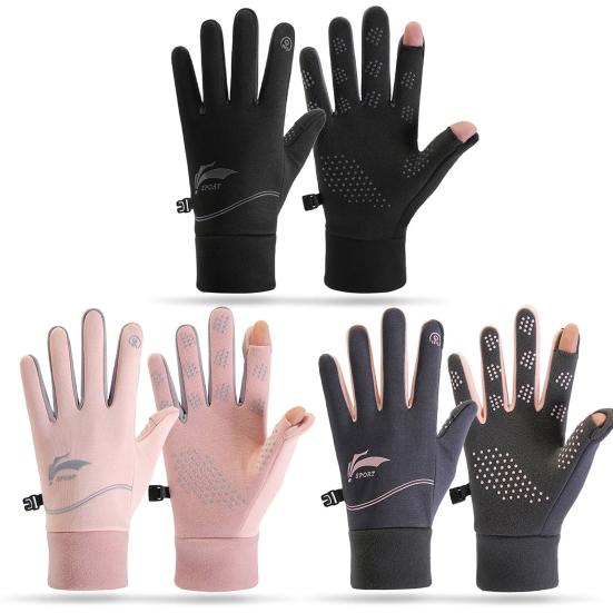 1 пара женских зимних теплых перчаток, ветрозащитные, водонепроницаемые, нескользящие, велосипедные перчатки с сенсорным экраном и полным пальцем