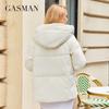 Gasman 2023 Зимний пуховик женский короткий классический дизайн на молнии с карманом и воротником-стойкой с капюшоном тонкое пальто женские парки 83319