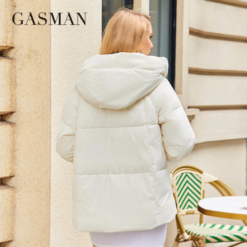 Gasman 2023 Зимний пуховик женский короткий классический дизайн на молнии с карманом и воротником-стойкой с капюшоном тонкое пальто женские парки 83319