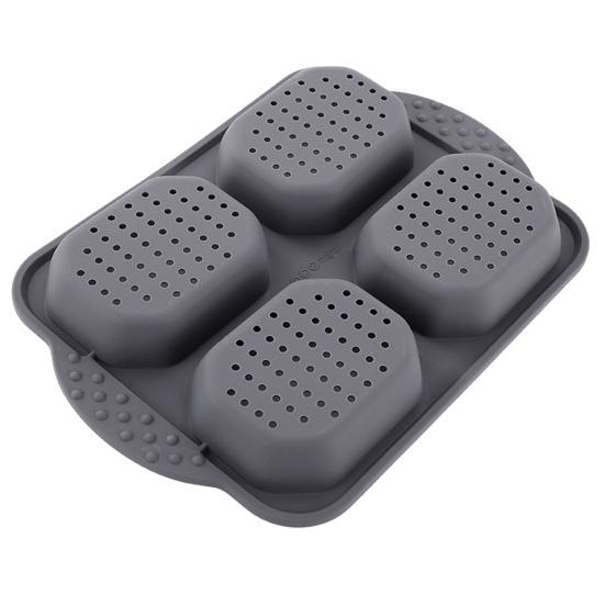 Bread Mold Heat Resistant Non-stick Pastry Mold Silicone Bread Baking Mold with 4 Grids for Home Kitchen