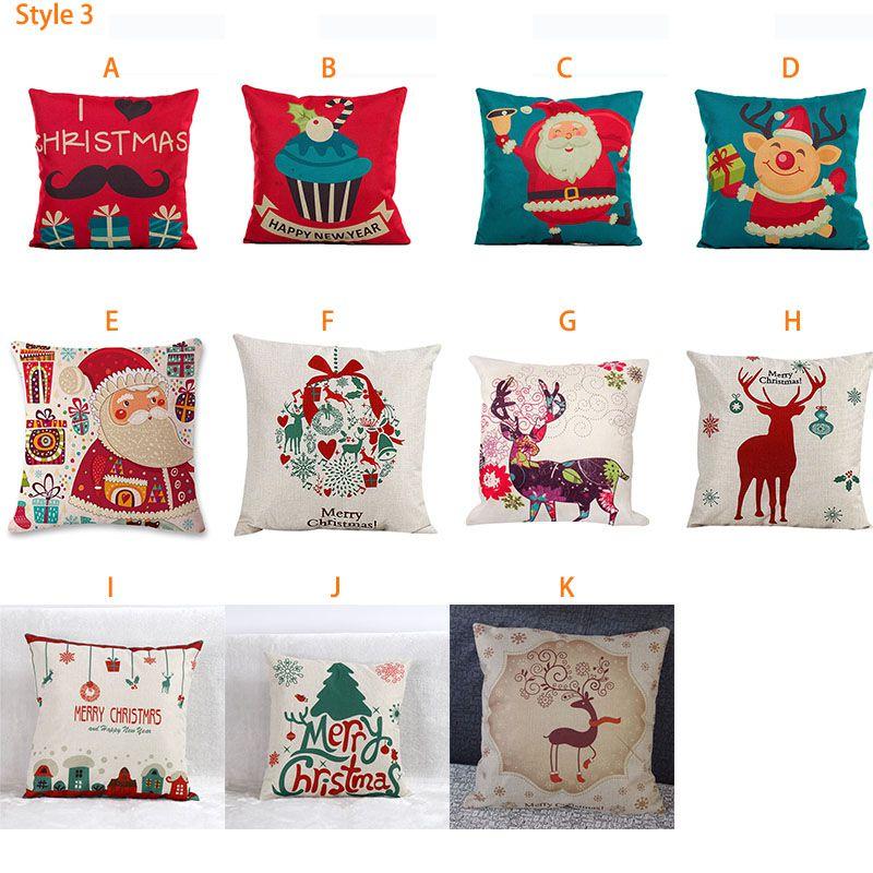 Luxurious Christmas Pillow Case Glitter Cotton Linen Sofa Throw Cushion Cover For Cozy Living