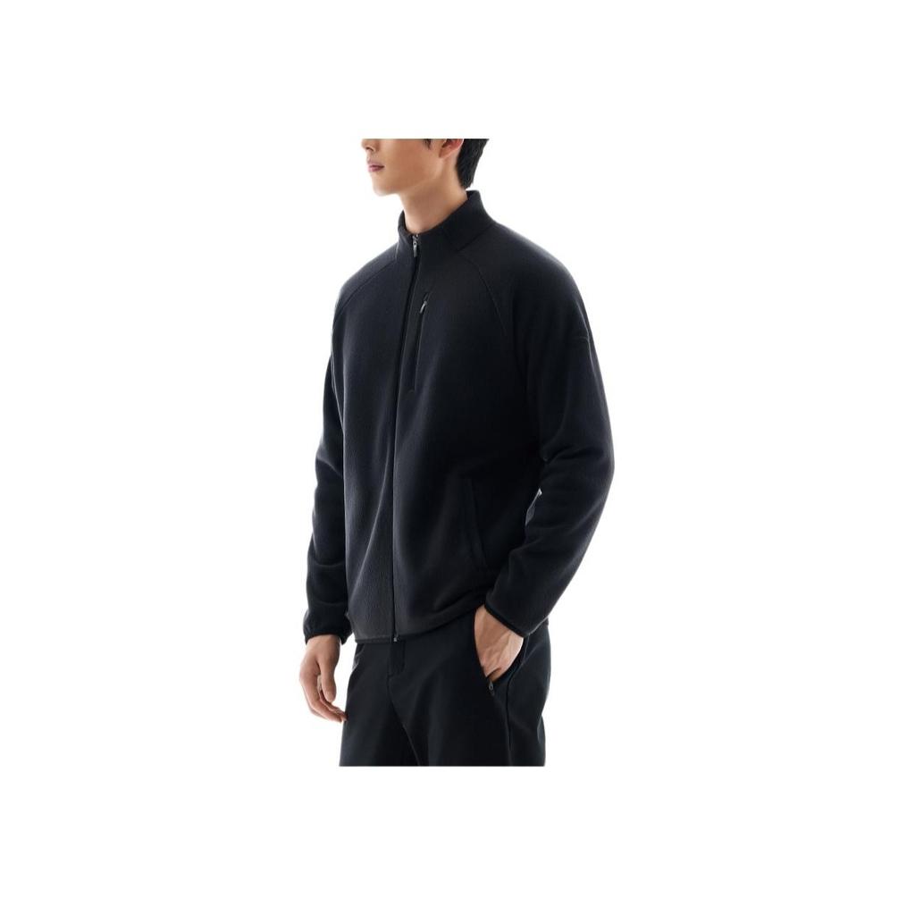 Anta Теплый спортивный вязаный свитер с воротником-стойкой, мужские топы, базовый, черный 952447702-3