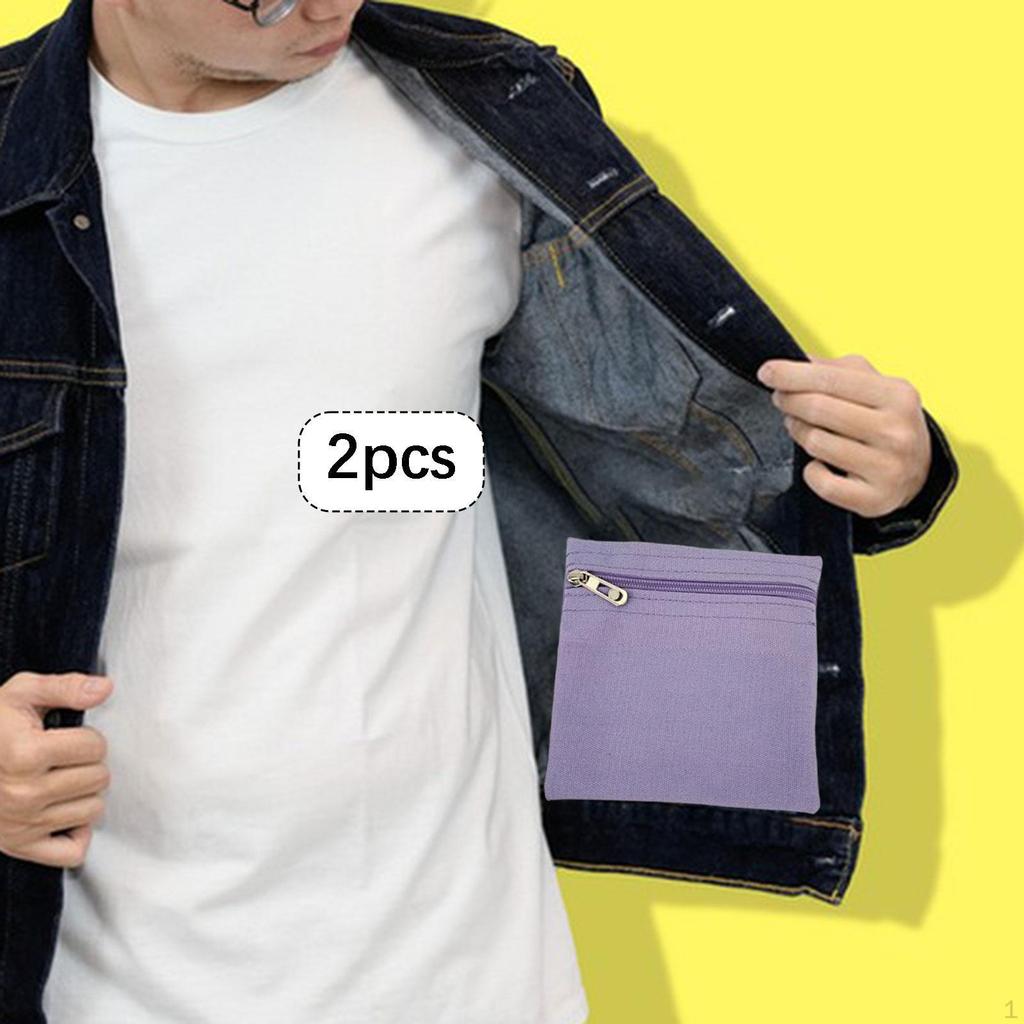 2 Pieces Sew in Pocket with Zipper Clothes Inner Pockets Easy Installation Coat Inside Small