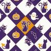 Somenoanbo Tenugui Cat Halloween Hand Authentic Made in 35cm x 100cm "Black Purple" Towel, Dyed, 100% Cotton, Tokuoka, Japan,