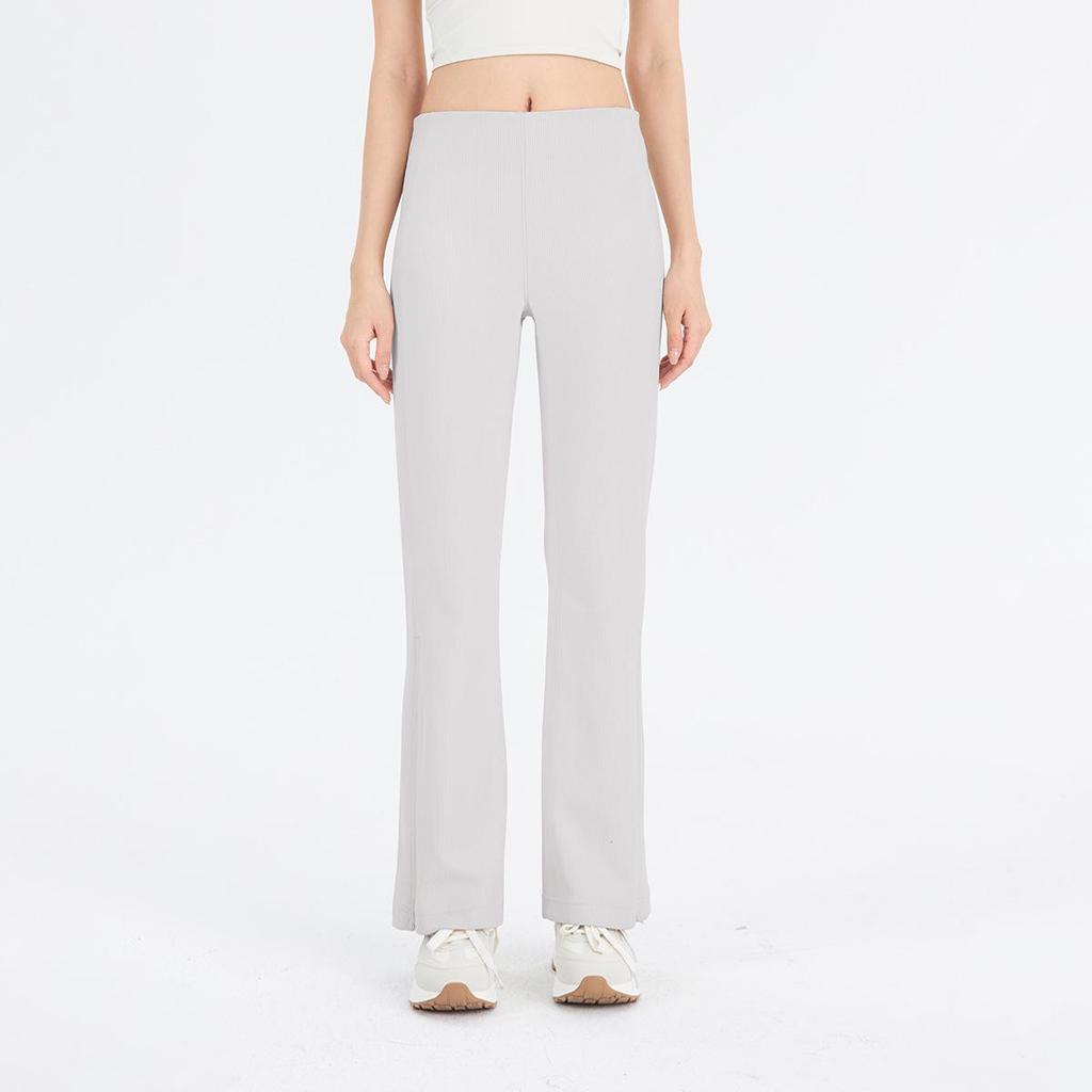 Lu New Threaded High-Waist Bell-Bottom Yoga Pants - Hip Lift, Slimming, All-Match, High Elasticity, Comfortable for Indoor or Outdoor Wear.