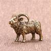 Solid Brass Goat Small Ornament Antique Copper Zodiac Animal Sheep Miniature Figurines Home Decoration Accessories Desktop Decor