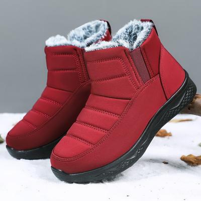 Хлопковая обувь зимняя высокая теплая женская обувь однотонная универсальная обувь для мамы полиуретановые набивные утолщенные хлопковые ботинки зимние