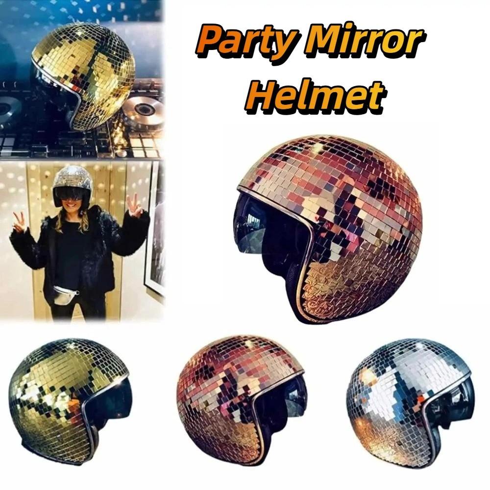 Premium Glitter Disco Helmet Stunning Light Effects Retractable Flip Visor Helmet Music Festivals