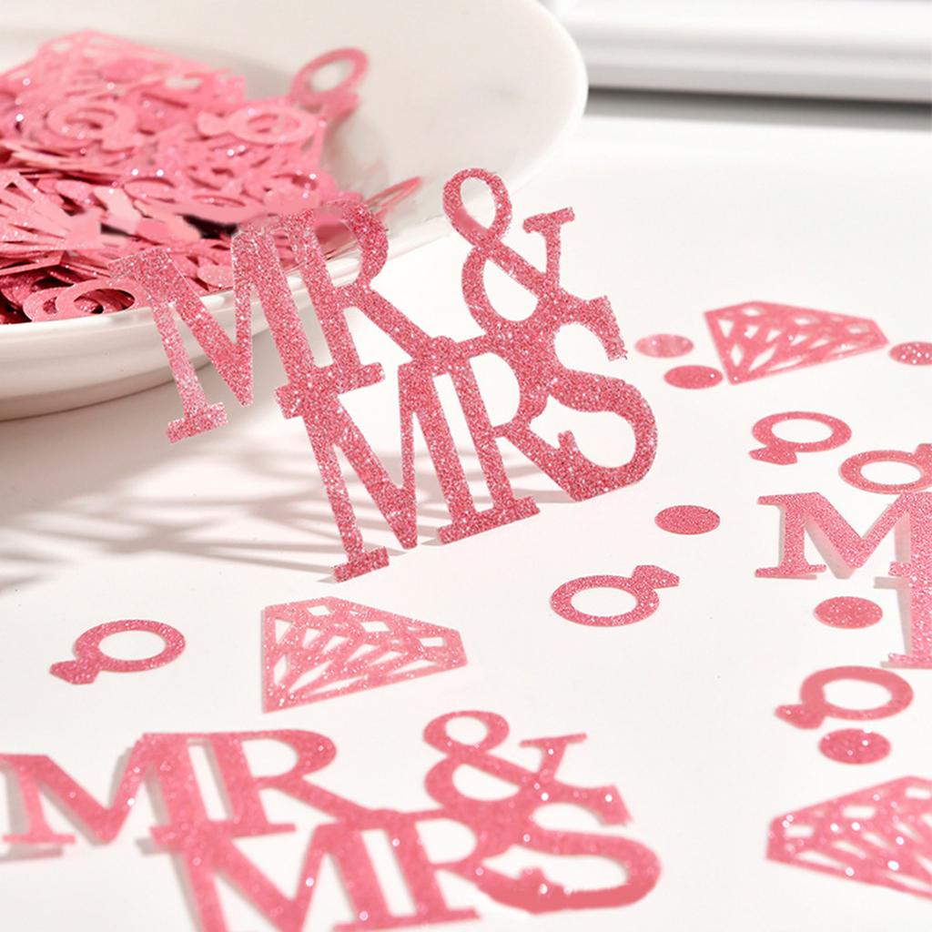 Блестящее конфетти Мистер и Миссис Обручальные кольца Блестки для свадебной церемонии, девичников, помолвки, украшения для вечеринки