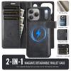 2-in-1 Magnetic Magnetic Detachable Wallet Case for iPhone 17/17 Pro/17 Max/17 Air - PU Leather, Card Slots, MagSafe Charging, 360° Protection
