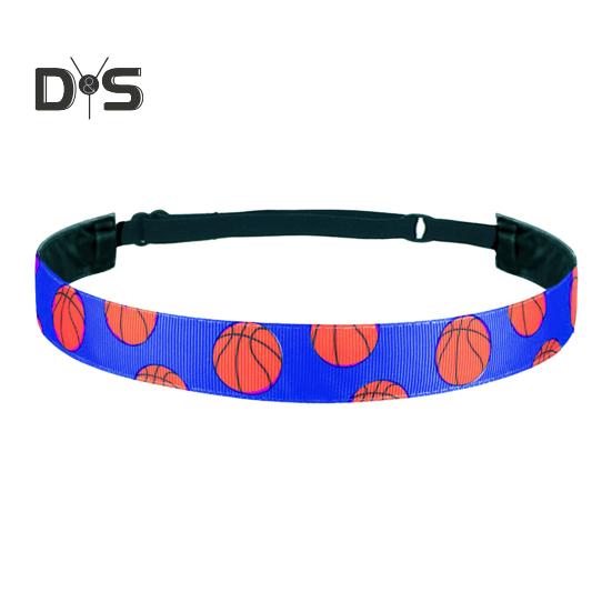 Спортивная повязка на голову для девочек, эластичная повязка на голову с рисунком баскетбола для футбола, бега, спортивные аксессуары