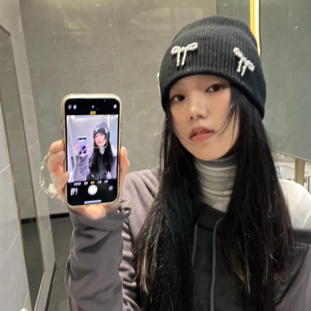 Шапка-бини для защиты ушей, шапка-боннет с металлическим бантом, шапка Y2K, зимняя шапка, женская