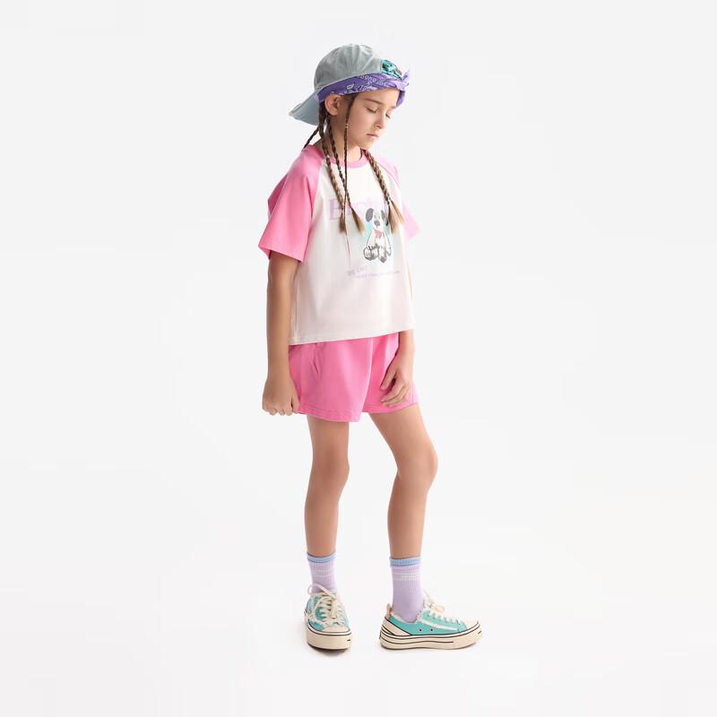 MQD Girls' Summer Letter Print Short-Sleeve T-shirt