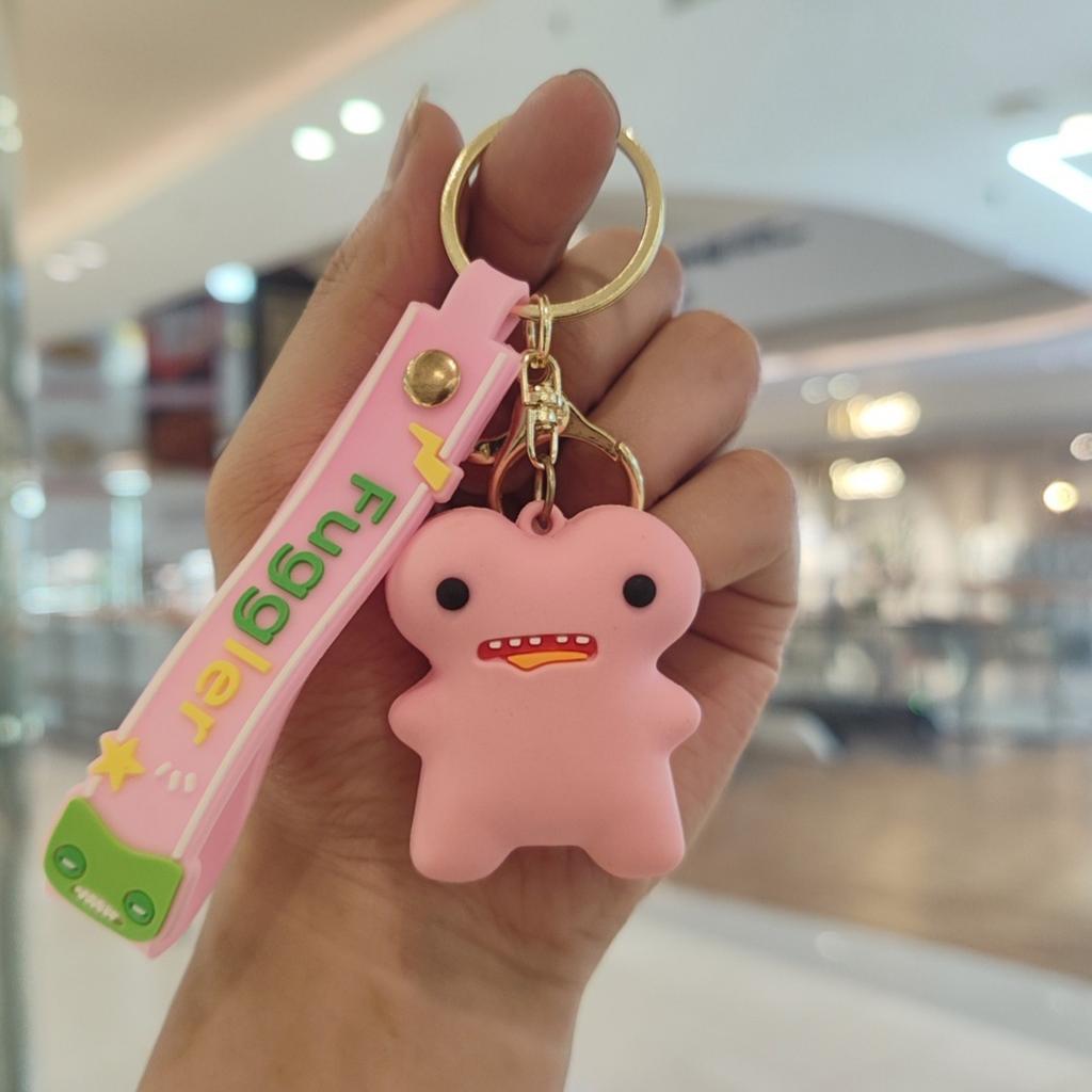 Cute Monster Teeth Keychain Bag Charm Funny Plush Doll Pendant With Big Teeth For Backpack Purse Decoration Gift